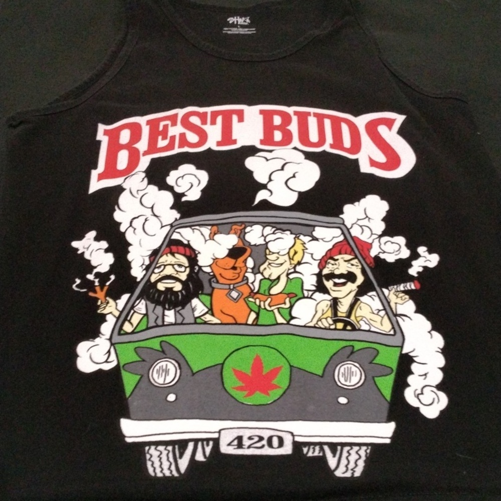 Cheech &Chong & Scooby Doo "Best Buds" 420 tank top